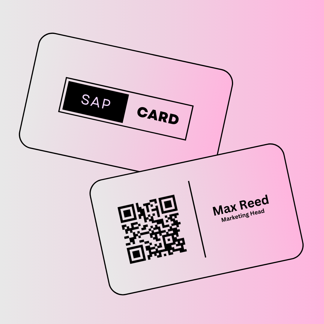 Gradient NFC card with contrasting text, evoking a calming professional image