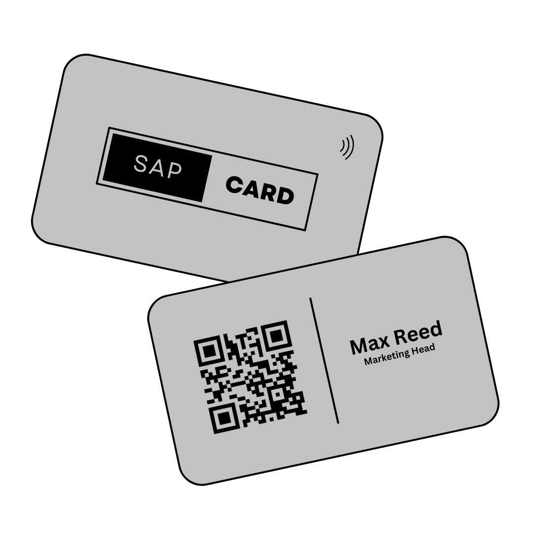 Frosted NFC card with clear edges, showcasing a modern, clean aesthetic