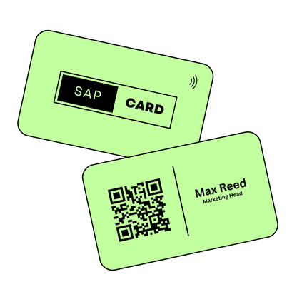 Smooth NFC card featuring raised text for a tactile experience